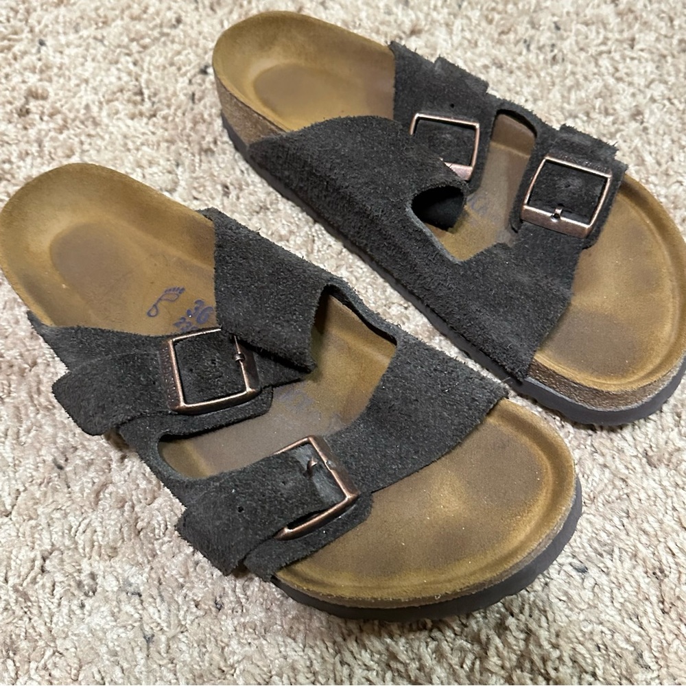 Birkenstock Arizona Soft Footbed, Mocha Suede